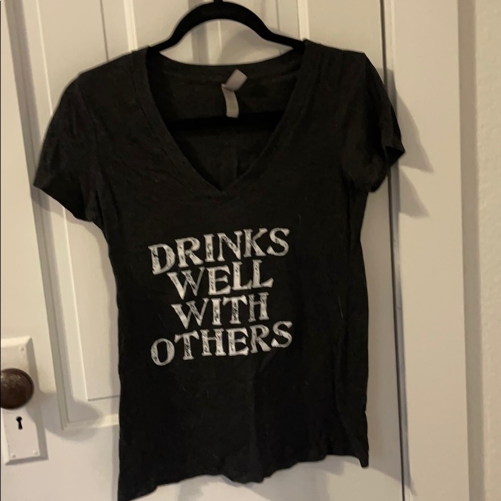 Drinks Well With Others T - Charcoal Grey
